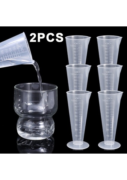 A-100ML 1 Adet Emzik Bardak Bardak Şeffaf Ölçeksiz Bar Için Sıvı Ölçüm Mutfak Plastik Ölçüm Kolu Konteyner Malzemeleri Dökün (Yurt Dışından)