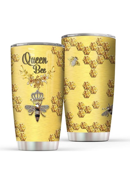 Stil 5 Kraliçe Arı, Ayçiçeği Arılar Tumbler 20 Oz Paslanmaz Çelik Arılar Çiçek Fincan ile Baskı, Kadınlar Için Şükran Günü Noel Hediyeleri (Yurt Dışından) fırsatları