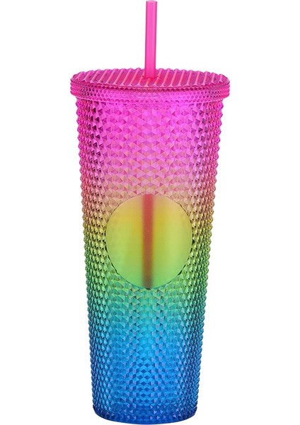 Elmas Radyant Tanrıça Logo Olmadan Şişeler 710 ml Su Bardağı Samanlı Bardak Çift Katmanlı Plastik Durian Kahve Kupa (Yurt Dışından) fırsatları