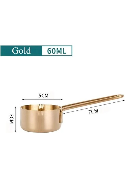 Altın 60ML 60/80/125/250ML Pişirme Ölçüm Kabı Paslanmaz Çelik Çift Ağızlı Süt Tereyağı Kahve Isıtıcı Kaşık Mutfak Ölçü Fincan Ölçekli (Yurt Dışından)
