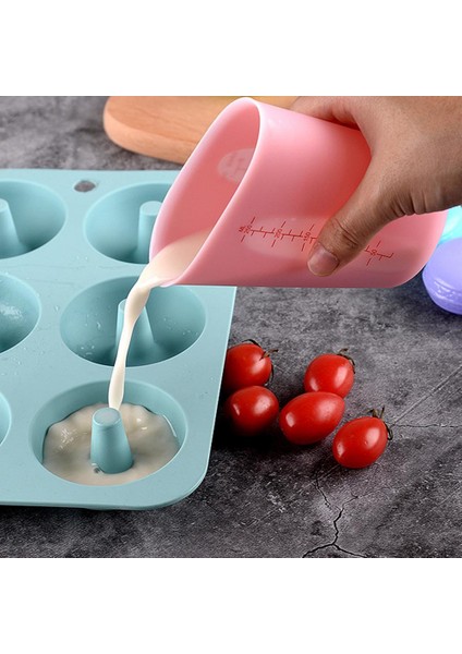 Pinks Pişirme Ölçme Kabı 250/500 ml Ölçme Kabı Isıya Dayanıklı Şeffaf Çift Terazi Yuvarlak Ağız Eğimli Kenar Mutfak Gadget (Yurt Dışından)