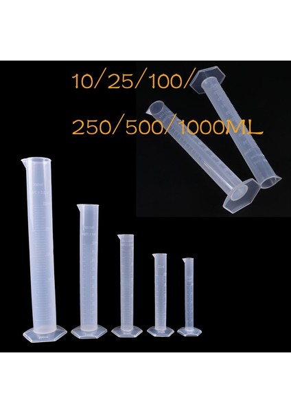 500 ml Şeffaf Ölçüm Plastik Dereceli Silindir Plastik Deneme Testi Sıvı Tüp Laboratuar Aracı 10/ 25/ 50/ 100/250 /500 /1000 ml (Yurt Dışından)