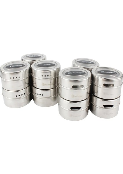 10 Adet Sıcak Satış Sıcak Satış Paslanmaz Çelik Baharat Pot Seti Ev Baharat Şişesi Baharat Fincan Manyetik Emme Tipi (Yurt Dışından)