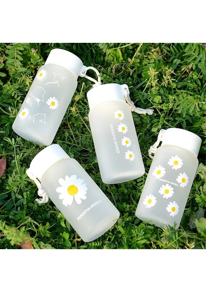 4 Çiçek Şeffaf 500ML 500ML Küçük Papatya Plastik Su Şişeleri Şeffaf Buzlu Su Bardağı Bpa Içermeyen Su Şişesi Taşınabilir Halat Seyahat Su Şişesi (Yurt Dışından) fırsatları