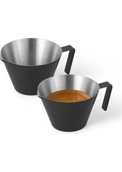 1 Adet Zımpara 100 ml Espresso Shot Kulplu Bardaklar Espresso Ölçüm Kabı Bulaşık Makinesinde Yıkanabilir 2/3 Paket Paslanmaz Çelik Dökme Fincan Ev Barista Araçları (Yurt Dışından)