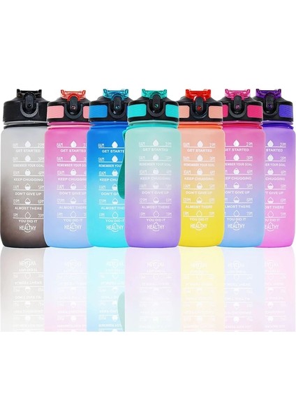 Yeşil 600 ml 600 ml Renkli Su Şişesi Motivasyon Içme Suyu Şişesi Spor Su Şişesi Zaman Işaretleyici ile Taşınabilir Yeniden Kullanılabilir Plastik Bardaklar (Yurt Dışından)