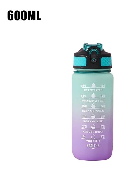 Yeşil 600 ml 600 ml Renkli Su Şişesi Motivasyon Içme Suyu Şişesi Spor Su Şişesi Zaman Işaretleyici ile Taşınabilir Yeniden Kullanılabilir Plastik Bardaklar (Yurt Dışından) fiyatları
