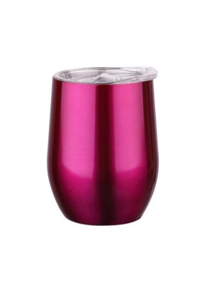 T 12OZ 12OZ Şarap Tumbler Metal Saman ve Fırça ile Paslanmaz Çelik Su Şişesi Seyahat Kahve Kupaları Yumurta Şekilli Bardak Prarty Hediye Için (Yurt Dışından)