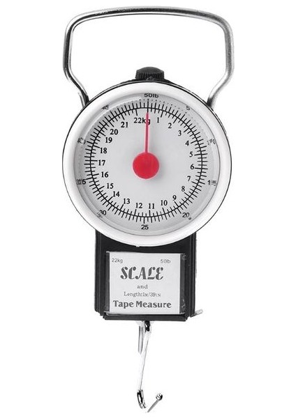 Siyah 50LB Taşınabilir Mekanik Kadran Ölçeği Asılı/balık/bagaj/mutfak Terazisi Asılı Kanca Çok Amaçlı Terazi W/bant T5EF (Yurt Dışından)
