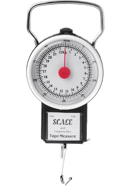 Siyah 50LB Taşınabilir Mekanik Kadran Ölçeği Asılı/balık/bagaj/mutfak Terazisi Asılı Kanca Çok Amaçlı Terazi W/bant T5EF (Yurt Dışından) fiyatları