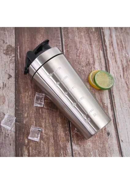 Şerit 750 ml Spor Çalkalayıcı Bardak Paslanmaz Çelik Vakum Karıştırıcı Bardak Açık Drinkware Su Şişesi Çift Katmanlı Protein Tozu Çalkalayıcı Şişe 500 ml (Yurt Dışından)