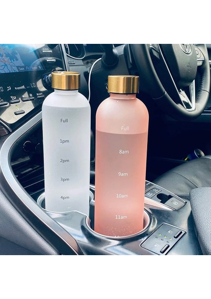 Pembe 1.0l 1l Su Şişesi Zaman Işaretleyici ile Spor Spor Açık Seyahat Bpa Ücretsiz Buzlu Içecek Taşınabilir Sızdırmaz Drinkware (Yurt Dışından) indirimleri