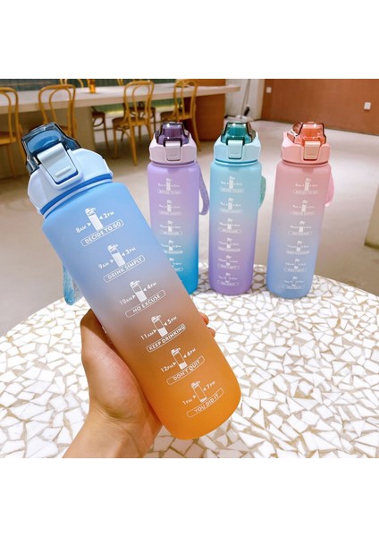Yeşil ve Mavi 0.9l 900 ml Su Şişesi Öğrenci Pipetli Içecek Şişesi Kapasiteli Spor Sürahi Spor Salonu Kamp Turu Için Spor Su Şişesi Kız Erkek (Yurt Dışından) indirimleri