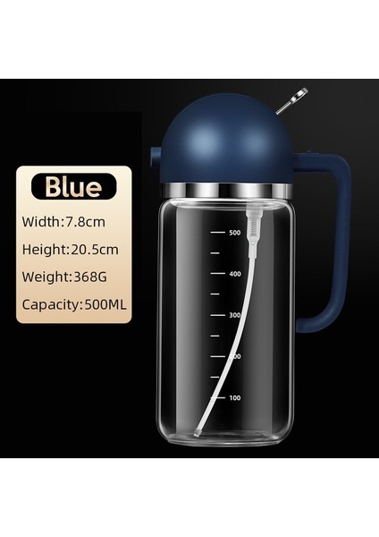 Lacivert 2 In 1 Zeytinyağı Sprey Şişesi 500ML Fışkırtma Dökün Çift Amaçlı Barbekü Sprey Sprey Yağ Yağlayıcı Eşit Mutfak Izgara Sprey Baharat Şişesi (Yurt Dışından)