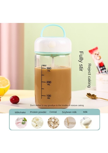 Stil 2 Bir Pipet 380ML 380ML Elektrikli Protein Shaker Şişe Kadın Otomatik Kendini Karıştıran Kahve Fincanı Seyahat Kupa Karıştırma Içecek Formülü Mikser Kız Hediye (Yurt Dışından)