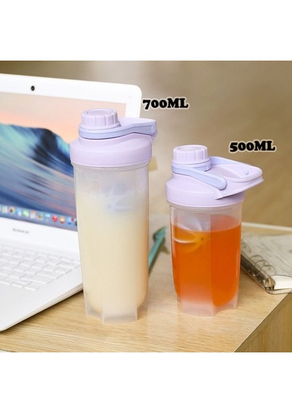 Menekşe 501-600ML 500ML/700ML Protein Tozu Çalkalayıcı Şişe Kahve Süt Karıştırma Kupa Spor Spor Su Şişeleri Taşınabilir Milkshake Karıştırma Kupası (Yurt Dışından)