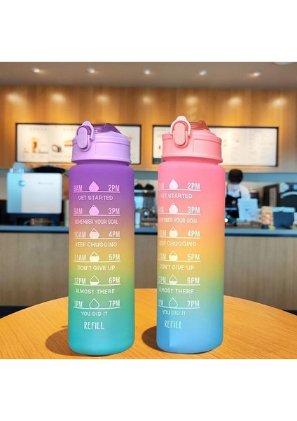 Stil A-Yeşil 800ML 800-900ML 900/800ML Spor Su Şişesi Motivasyon Su Şişesi Sızdırmaz Içme Şişeleri Açık Seyahat Spor Salonu Fitness Mutfak Için Sürahiler (Yurt Dışından) fırsatları