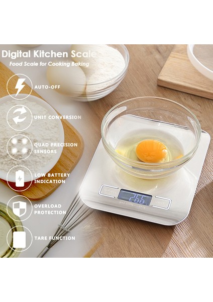 10KG Kaşık Terazisi B Dijital Mutfak Terazisi, LCD Ekran 1g/0.1oz Hassas Paslanmaz Çelik Gıda Ölçeği Pişirme Pişirme Tartı Terazileri Elektronik (Yurt Dışından) modelleri