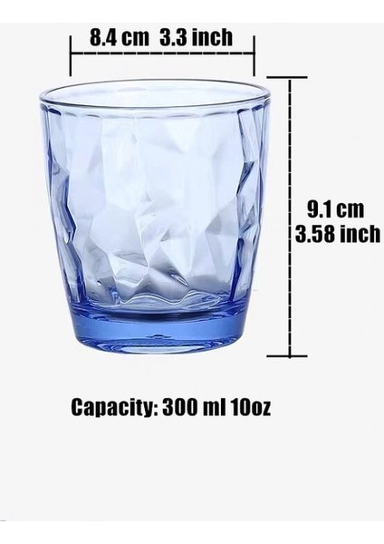 Gök Mavisi 300ML 10OZ Meyve Suyu Bardağı Renkli Akrilik Çevre Koruma Düşme Karşıtı 300ML Bira Kupaları Çay Içme Bardakları Bar Restoran Ev Eşyaları (Yurt Dışından)