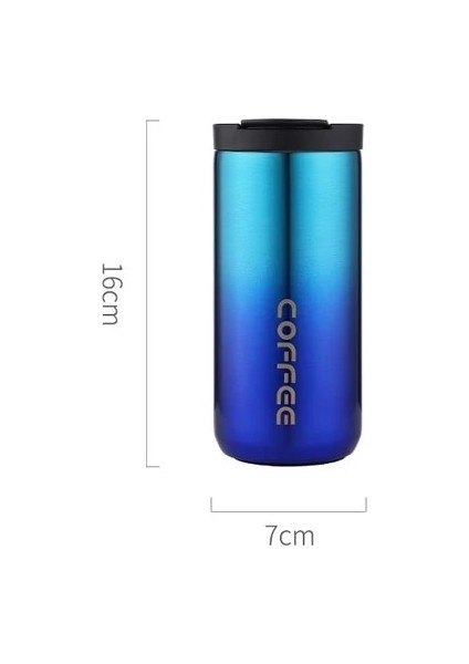 400ML Mavi 400-500ML Yaratıcı Çift Duvar Termal Kapaklı Kupa Paslanmaz Çelik Taşınabilir Kahve Süt Kupası Seyahat Çay Tumbler Ofis Su Bardağı Drinkware (Yurt Dışından)