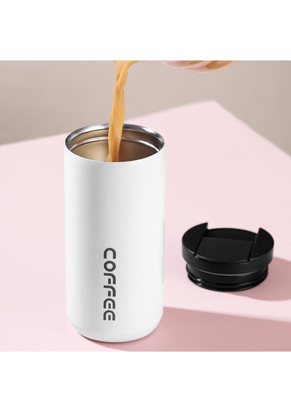 400ML Mavi 400-500ML Yaratıcı Çift Duvar Termal Kapaklı Kupa Paslanmaz Çelik Taşınabilir Kahve Süt Kupası Seyahat Çay Tumbler Ofis Su Bardağı Drinkware (Yurt Dışından)