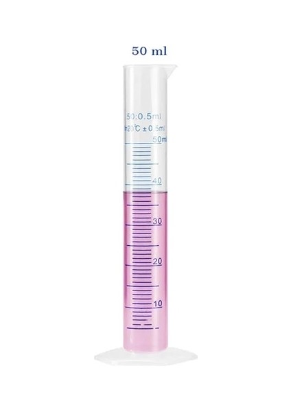 50ML 1 Adet 10/25/50/100/250/500ML Plastik Ölçüm Silindiri Laboratuvarı Mezun Silindir Kimya Laboratuvarı Standart Ölçüm Kabı (Yurt Dışından)
