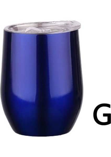 G 12OZ 12OZ Şarap Tumbler Metal Saman ve Fırça ile Paslanmaz Çelik Su Şişesi Seyahat Kahve Kupaları Yumurta Şekilli Bardak Prarty Hediye Için (Yurt Dışından)