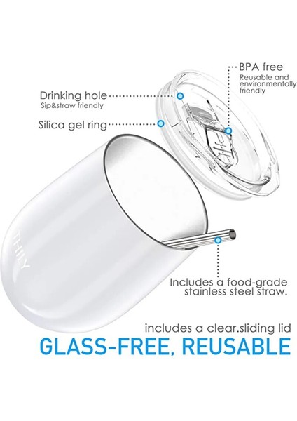 G 12OZ 12OZ Şarap Tumbler Metal Saman ve Fırça ile Paslanmaz Çelik Su Şişesi Seyahat Kahve Kupaları Yumurta Şekilli Bardak Prarty Hediye Için (Yurt Dışından) modelleri