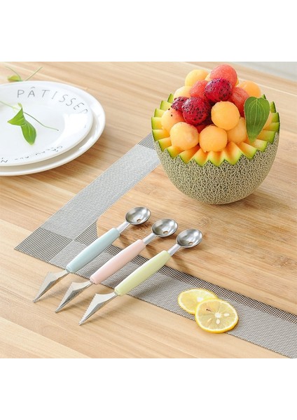 Y102-2 2in1 Çift Kafalı Meyve Topu Oyma Bıçağı Meyve Kepçe Dondurma Kaşığı Patates Püresi Kaşık Mutfak Meyve Kesici Şekli Oyma Aracı (Yurt Dışından) modelleri