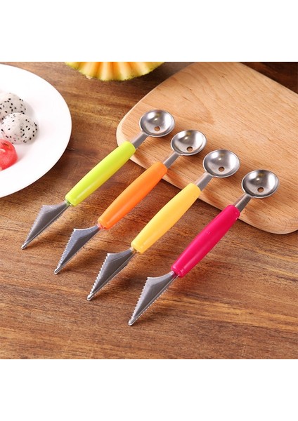 Y102-2 2in1 Çift Kafalı Meyve Topu Oyma Bıçağı Meyve Kepçe Dondurma Kaşığı Patates Püresi Kaşık Mutfak Meyve Kesici Şekli Oyma Aracı (Yurt Dışından) fırsatları