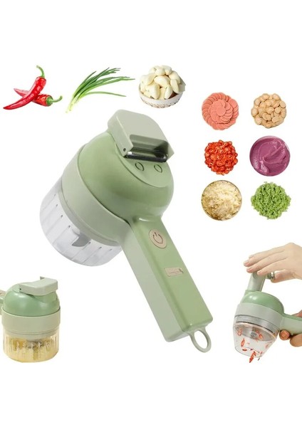 1 Pc Rastgele Kesici Sebze Kesici Seti 4 In 1 El Elektrikli Dayanıklı Biber Sebze Kırıcı Mutfak Aracı USB Şarj Zencefil Ezici Makinesi (Yurt Dışından) fiyatları