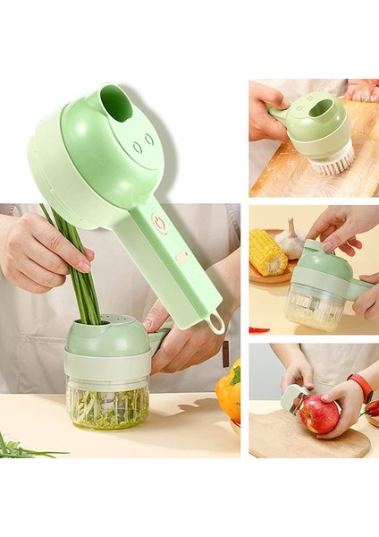1 Pc Rastgele Kesici Sebze Kesici Seti 4 In 1 El Elektrikli Dayanıklı Biber Sebze Kırıcı Mutfak Aracı USB Şarj Zencefil Ezici Makinesi (Yurt Dışından) modelleri