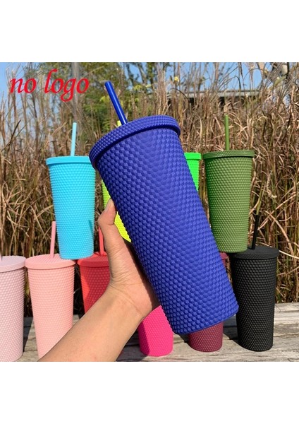 Siyah Logo Yok 1pc Elmas Radyant Tanrıça Kupası 710ML Yaz Soğuk Su Bardağı Samanlı Bardak Çift Katmanlı Plastik Durian Kahve Kupa Logo Yok (Yurt Dışından)