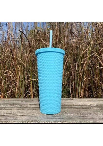 Siyah Logo Yok 1pc Elmas Radyant Tanrıça Kupası 710ML Yaz Soğuk Su Bardağı Samanlı Bardak Çift Katmanlı Plastik Durian Kahve Kupa Logo Yok (Yurt Dışından)