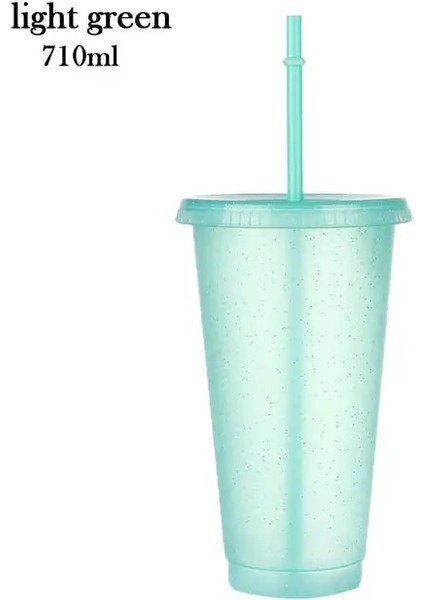 Açık YEŞIL-710ML 470-700ML Yeniden Kullanılabilir Flaş Toz Pipetler Kapaklı Bardak Içme Suyu Şişeleri Sert Plastik Açık Spor Kahve Kupaları Sızdırmaz Drinkware (Yurt Dışından)