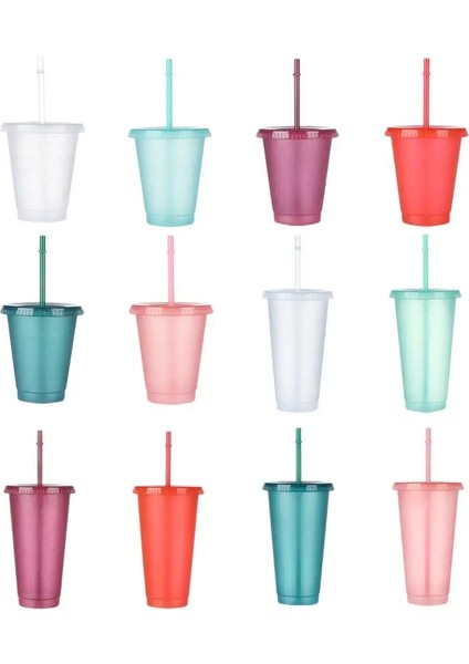 Açık YEŞIL-710ML 470-700ML Yeniden Kullanılabilir Flaş Toz Pipetler Kapaklı Bardak Içme Suyu Şişeleri Sert Plastik Açık Spor Kahve Kupaları Sızdırmaz Drinkware (Yurt Dışından)