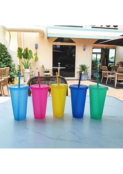 Açık YEŞIL-710ML 470-700ML Yeniden Kullanılabilir Flaş Toz Pipetler Kapaklı Bardak Içme Suyu Şişeleri Sert Plastik Açık Spor Kahve Kupaları Sızdırmaz Drinkware (Yurt Dışından)
