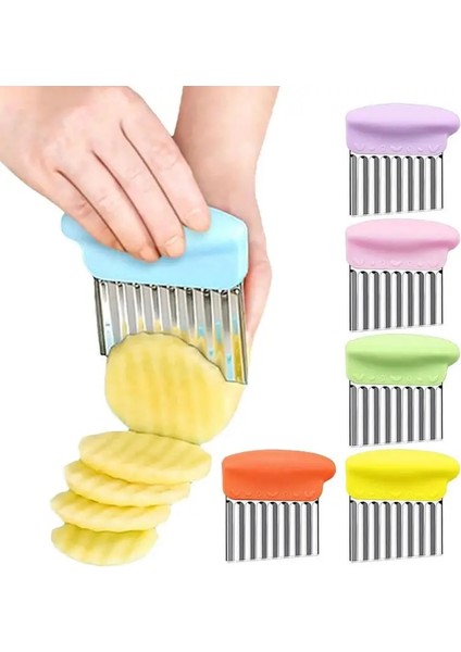Dalgalı Patates Dilim Buruşuk Patates Kızartması Salata Kesici Patates Doğrayıcı Dilim Bıçağı Paslanmaz Çelik Buruşuk Kesiciler Taşınabilir Dilimleme (Yurt Dışından)