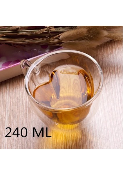 Büyük Kalp Çok Boyutlu Kupa Gözlük Çift Altlı Yaratıcı Kahve Fincanı Dayanıklı Kungfu Çay Kupa Süt Suyu Bardağı Drinkware Sevgililer Günü Hediyesi (Yurt Dışından)