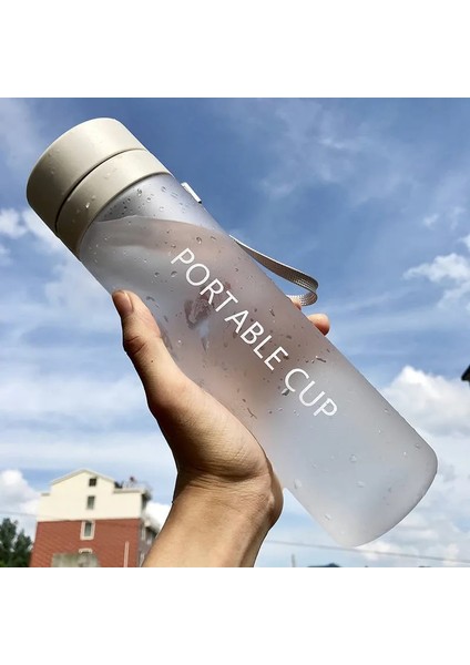 Buzlu Beyaz 800 ml 800 ML/600 ml Büyük Kapasiteli Spor Meyve Limon Suyu Içme Şişesi Demlik Temizle Taşınabilir Plastik Su Şişesi (Yurt Dışından)
