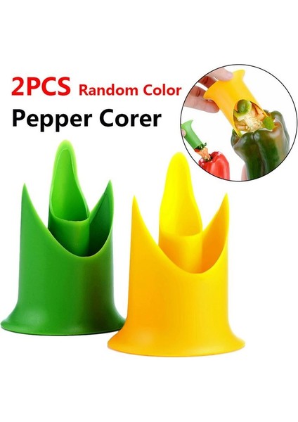 2 In1 Biber Biber Dolmalık Biber Tart Tohum Sökücü Yeşil Biber Biber Kesici Tart Dilimleme Meyve Soyucu Mutfak Eşyası Malzemeleri (Yurt Dışından)