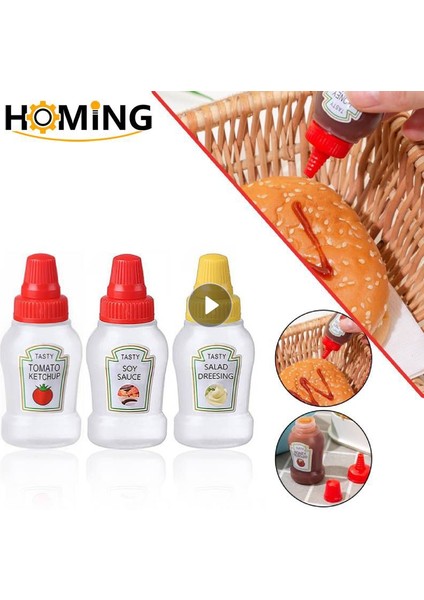 4 Adet Mini Set 1/2 Adet Mini Baharat Sıkılabilir Şişe Karikatür Plastik Domates Bal Çeşni Kabı Yemek Kabı Mutfak Aksesuarları Sos Şişesi (Yurt Dışından) fiyatları