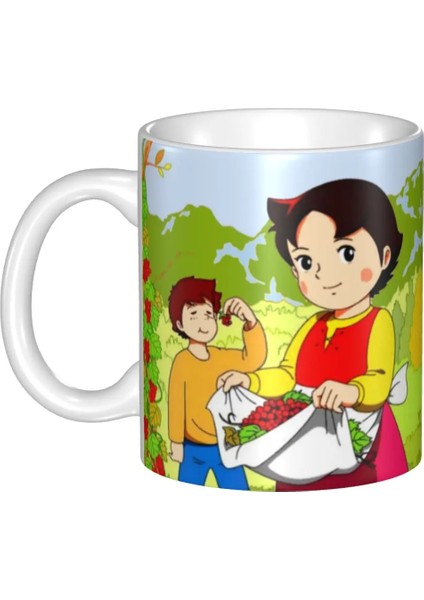 Stil 1 300 ml Alpler Dağ Kızı Mutlu Heidi Kahve Kupa Dıy Özel Seramik Kupa Yaratıcı Mevcut Açık Çalışma Kamp Bardak ve Kupalar (Yurt Dışından)