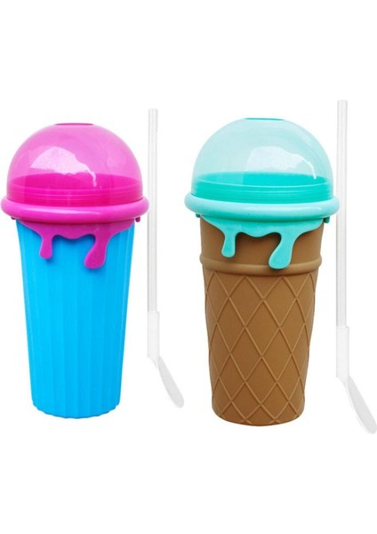 B 500 ml Sihirli Sallayarak Sıkılabilir Bardak Dondurma Yapma Makinesi Yaz Silikon Sıkılabilir Bardak Dıy Milkshake Şişe Makinesi Su Şişesi Soğutma Bardak (Yurt Dışından)