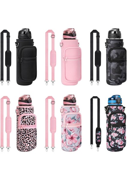 B-2l Su Şişesi Kapakları Neopren El Crossbody Omuz Su Isıtıcısı Taşıyıcı Tutucu Çanta Askıları ile Açık Drinkware Aksesuarı (Yurt Dışından) fırsatları