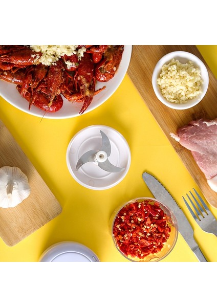 Beyaz 100 ml Taşınabilir Elektrikli Sarımsak Ezici Makinesi Mutfak Gıda Parçalayıcı USB Şarjlı Kıyma Makinesi Sebze Kesicisi Mutfak Aksesuarları (Yurt Dışından) fiyatları