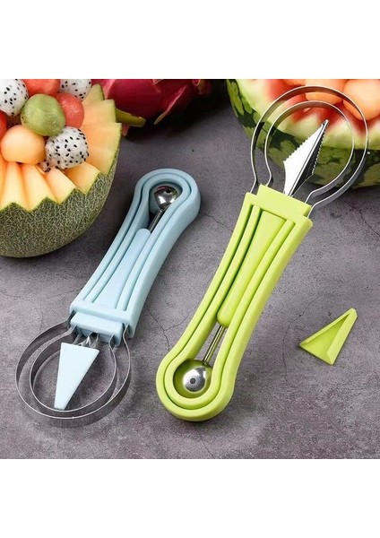 Mavi 3'ü 1 Arada Meyve Oyma Seti Çelik Kavun Topu Kepçe Tohum Sökücü Karpuz Bıçağı Kazma Hamuru Ayırıcı Meyve Mutfak Aksesuarları (Yurt Dışından) modelleri