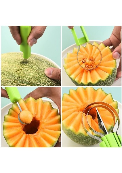 Mavi 3'ü 1 Arada Meyve Oyma Seti Çelik Kavun Topu Kepçe Tohum Sökücü Karpuz Bıçağı Kazma Hamuru Ayırıcı Meyve Mutfak Aksesuarları (Yurt Dışından) indirimleri