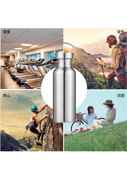 Paslanmaz Kapaklar 1000ML Paslanmaz Çelik Su Şişesi 1000 750 500ML Büyük Ağızlı Bisiklet Yürüyüş Su Şişesi Drinkware Kapaklı Spor Şişe Şişeleri (Yurt Dışından) fırsatları