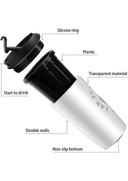 250 ml Yeni Gusu Lan Yaz Ders Serisi Seyahat Kahve Kupa Bardak Kahve Siyah Kahve Fincanı (Yurt Dışından)